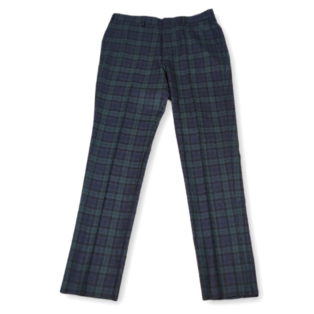 Men's Plaid Pants - Blue and Green